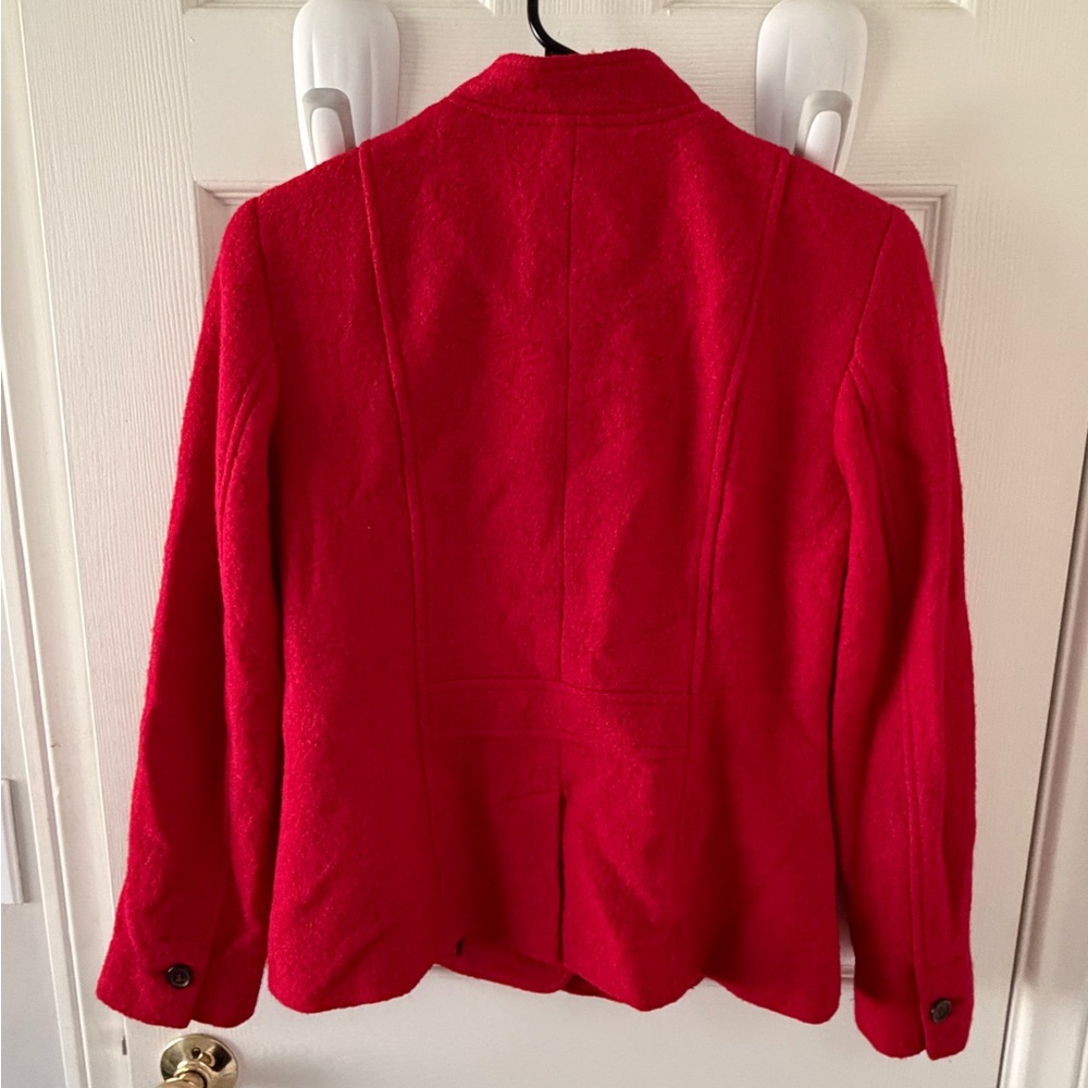 Talbots Vibrant Red Wool-Blend Button Jacket - Picture 4 of 7